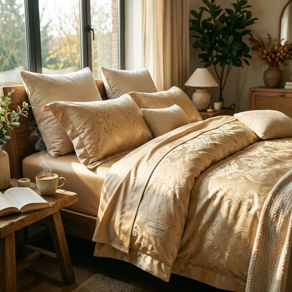 Sheetly GoldBear | 80S Luxury Jacquard Bedding Set - French Chateau Collection